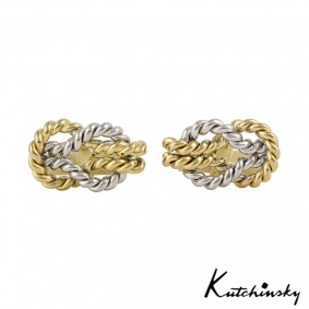 Kutchinsky 18k Yellow & White Gold Knot Cufflinks